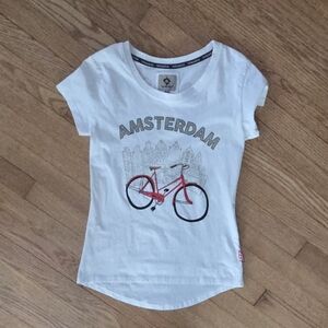 Amsterdam Bicycle Graphic Women's Tee - White